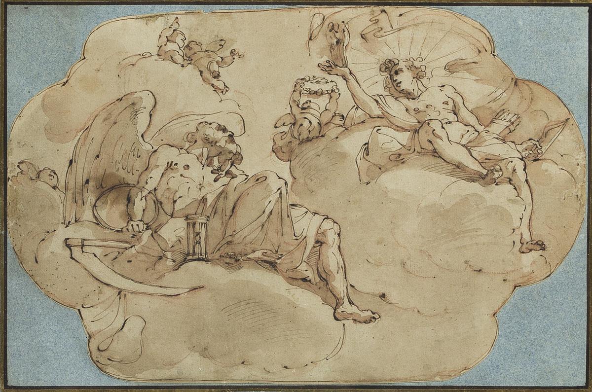 UBALDO GANDOLFI (Bologna 1728-1781 Ravenna) Apollo and Cronos.